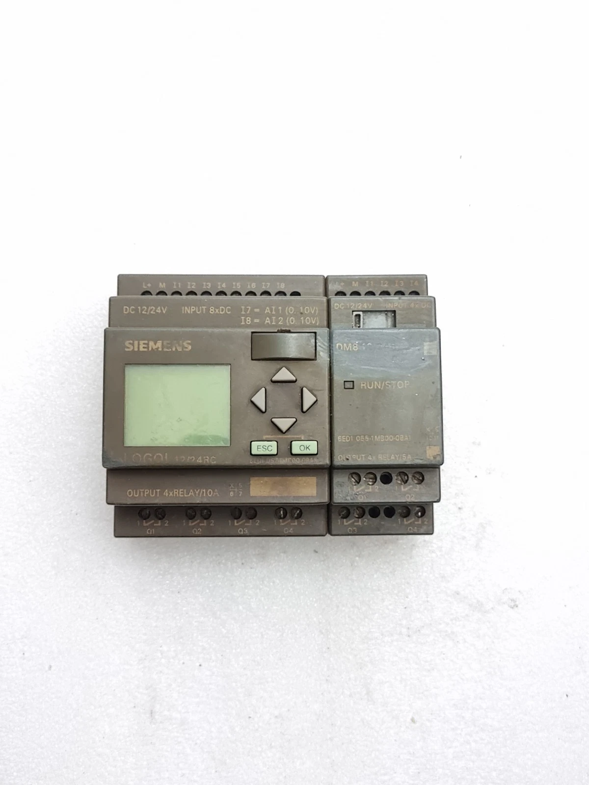 SIEMENS LOGO 12/24RC WITH EXPANSION MODUE DM8 (USED CONDITION) 12/24V DC